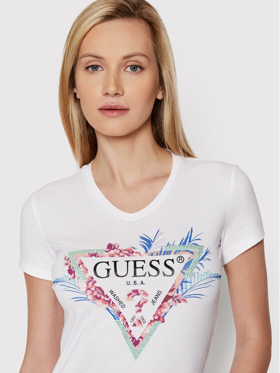 T-shirt W2GI06 J1311 Bianco Regular Fit