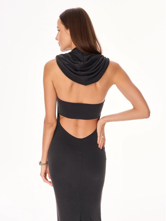MANDRAGORA MANDRAGORA Sukienka wieczorowa Lana Czarny Slim Fit