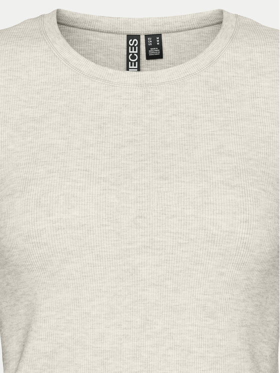 Pieces Pieces T-Shirt May 17154483 Szary Slim Fit