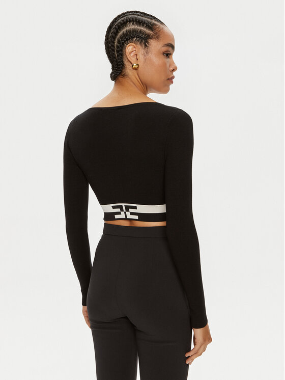 Elisabetta Franchi Elisabetta Franchi Bluza MK-55S-46E2-V250 Črna Slim Fit