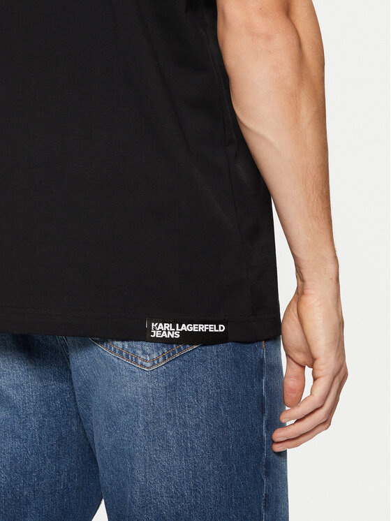 Karl Lagerfeld Jeans Karl Lagerfeld Jeans Marškinėliai A1M17052 Juoda Regular Fit