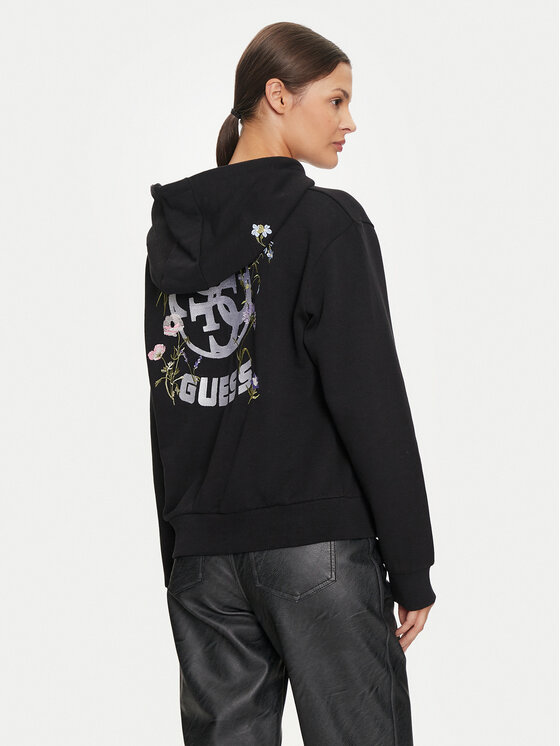 Guess Guess Μπλούζα V4YQ10 KC6W1 Μαύρο Regular Fit