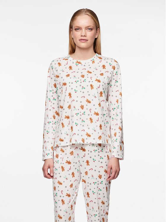 Pieces Pyžamo 17147221 Biela Regular Fit