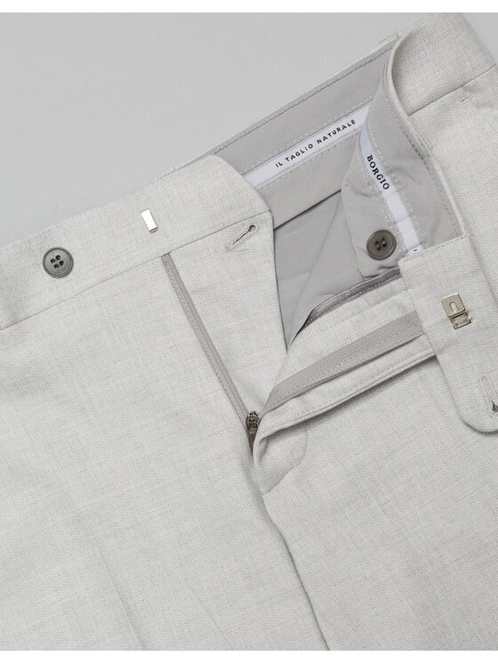 Borgio Borgio Spodnie garniturowe erve_01 Szary Slim Fit