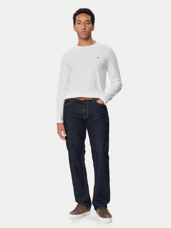 Tommy Hilfiger Tommy Hilfiger Marškinėliai ilgomis rankovėmis MW0MW10804 Balta Slim Fit
