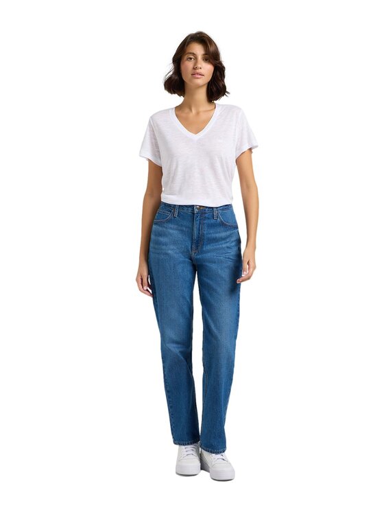 Lee Lee Jeansy 112363441 Niebieski Straight Fit