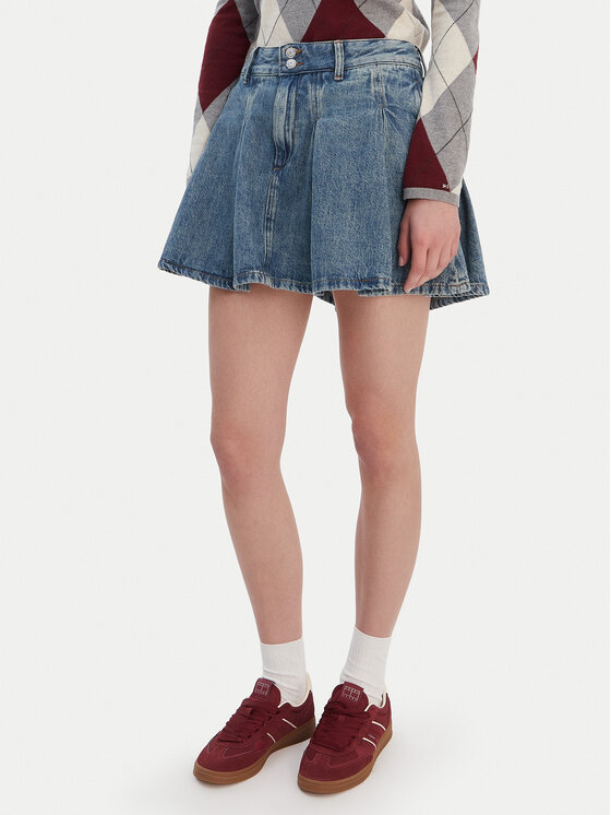 Tommy Jeans Tommy Jeans Дънкова пола DW0DW21992 Син Regular Fit