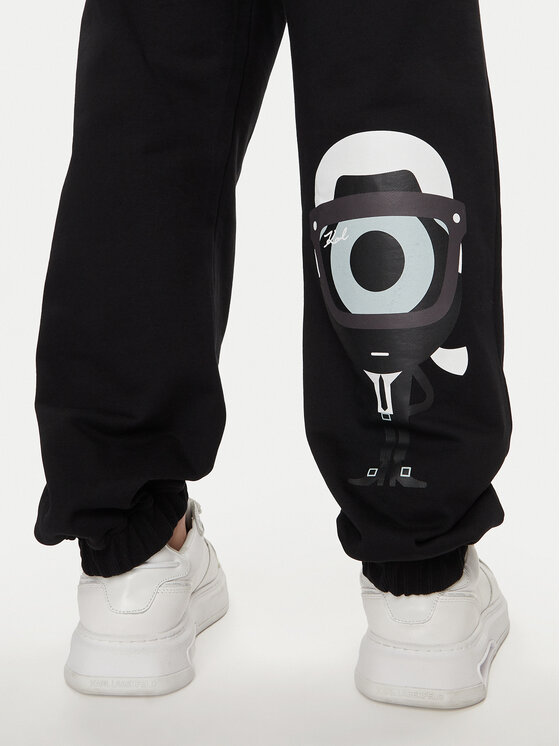 KARL LAGERFELD KARL LAGERFELD Teplákové kalhoty 705097 542930 Černá Regular Fit