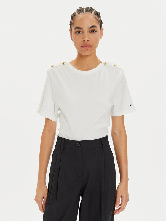 Tommy Hilfiger Tommy Hilfiger Palaidinė WW0WW42907 Balta Regular Fit