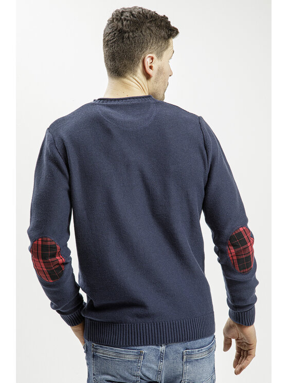 Cross Jeans Cross Jeans Sweter 34251-001 Granatowy Regular Fit