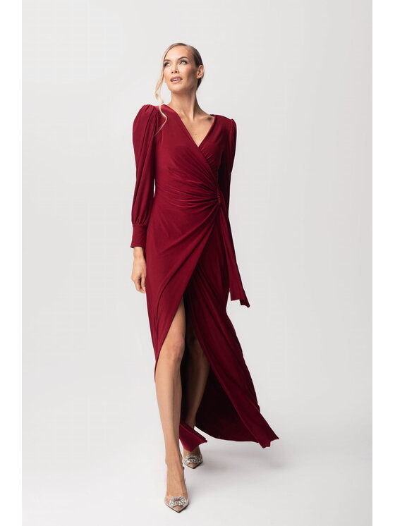 Aurora Aurora Večerní šaty Cristal Bordó Feminine Fit