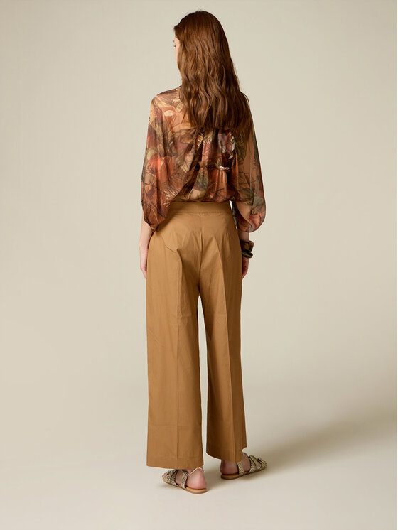 Oltre Oltre Spodnie materiałowe P023R008886N022 Kremowy Baggy Fit