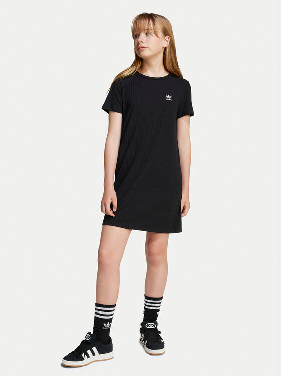 adidas adidas Každodenní šaty Ribbed JC8429 Černá Regular Fit