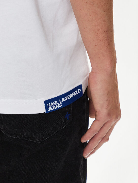 Karl Lagerfeld Jeans Karl Lagerfeld Jeans Marškinėliai 245D1709 Balta Regular Fit