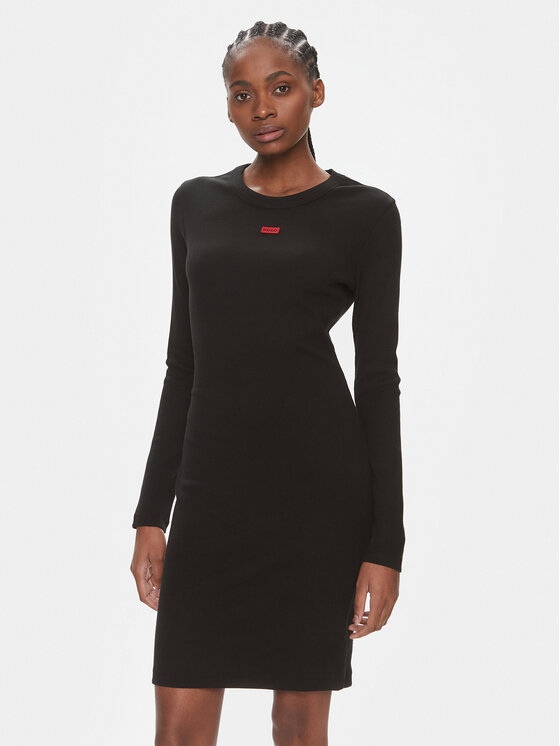 HUGO Hugo Vsakodnevna obleka Nemalia 50508635 Črna Slim Fit