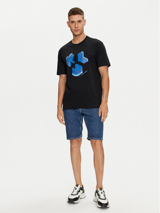Karl Lagerfeld Jeans Karl Lagerfeld Jeans T-Shirt 241D1708 Czarny Regular Fit