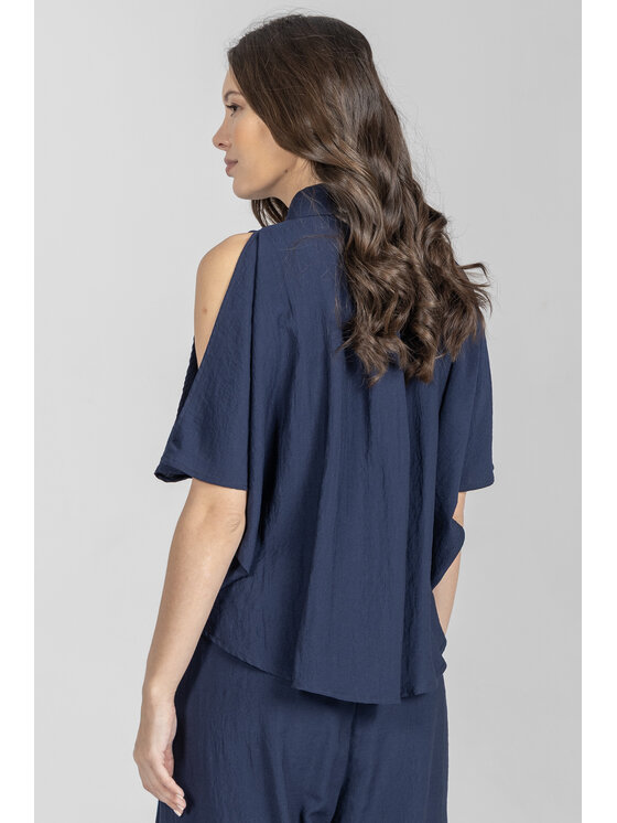 Deni Cler Milano Deni Cler Milano Bluzka T-DC-1236-F2-20-58-1 Granatowy Loose Fit