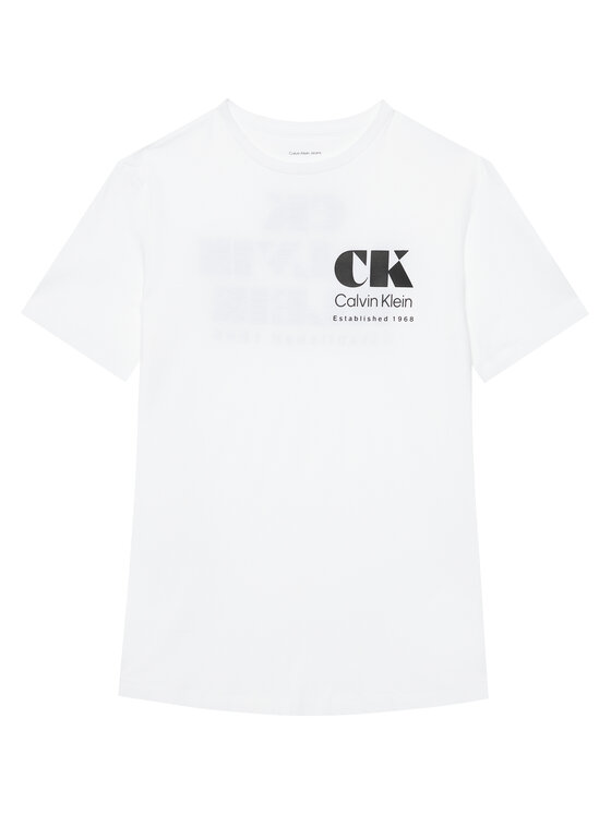 Calvin Klein Jeans Calvin Klein Jeans Póló Resort Graphic LV04RG802G Fehér Regular Fit