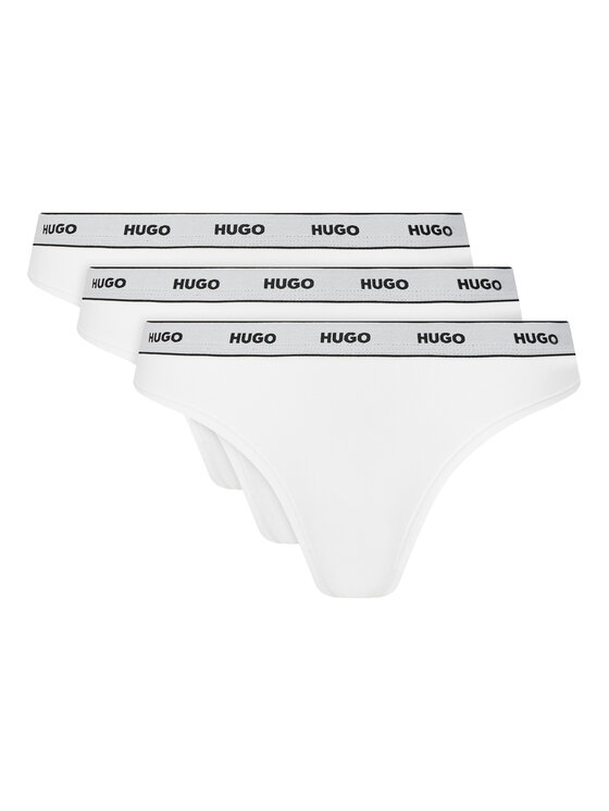 HUGO HUGO Souprava kalhotek Triplet Brief Stripe 50480157 Bílá