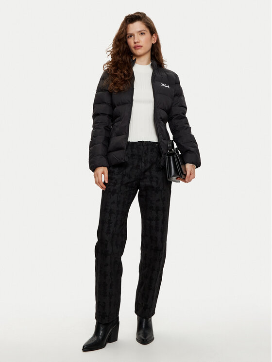 KARL LAGERFELD KARL LAGERFELD Vatovaná bunda 246W1513 Černá Slim Fit