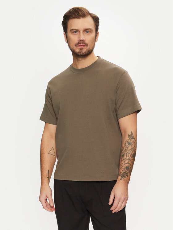 Jack&Jones T-krekls Urban Edge 12254412 Haki Loose Fit