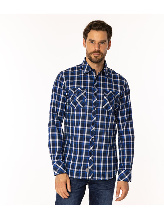 Lee Cooper Lee Cooper Koszula MALT Niebieski Slim Fit