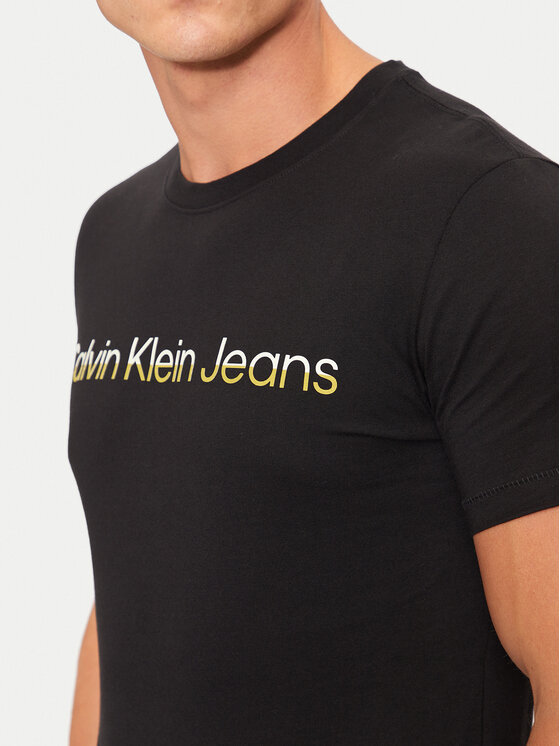 Calvin Klein Jeans Calvin Klein Jeans T-shirt Two Tone Institutional J30J325676 Crna Regular Fit