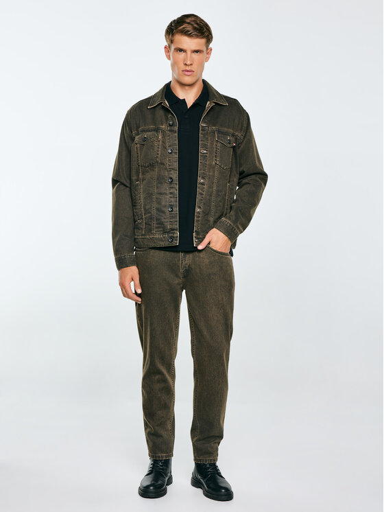 BIG STAR BIG STAR Kurtka jeansowa CHARLIE Brązowy Basic Fit