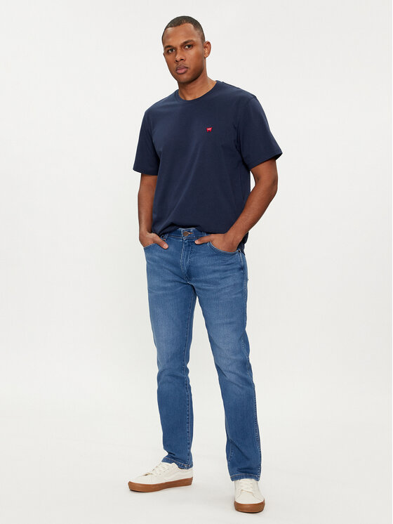 Wrangler Wrangler T-Shirt Sign Off 112350434 Granatowy Regular Fit