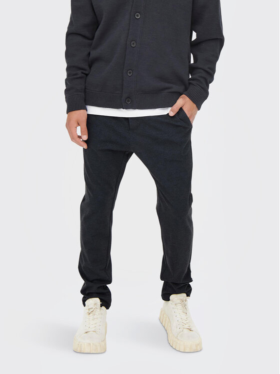 Only & Sons Текстилни панталони Linus 22023492 Тъмносин Relaxed Fit