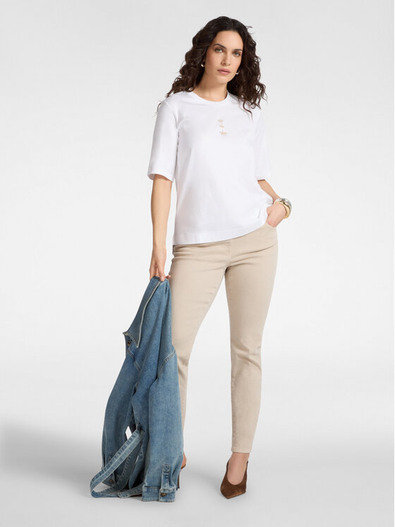 Elena Mirò Elena Mirò T-Shirt G079Z000598N001 Biały Slim Fit