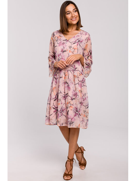 Stylove Stylove Každodenné šaty S214 Ružová Regular Fit
