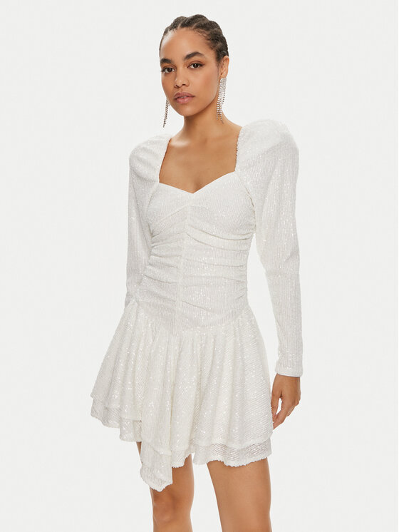 ROTATE ROTATE Coctailkleid 112162857 Creme Regular Fit