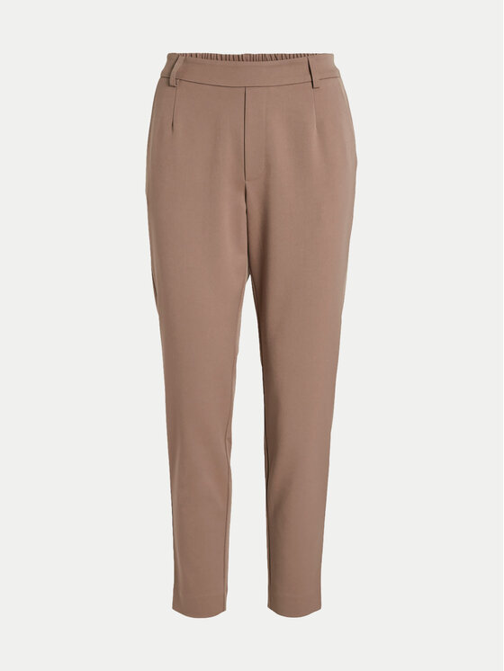 Vila Vila Chino hlače Varone 14087406 Rjava Slim Fit