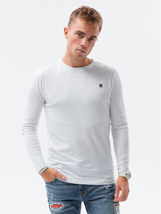 Ombre Ombre Longsleeve OM-LSCL-0102 Biały Regular Fit