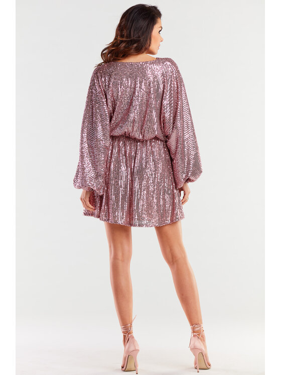 Awama Awama Abito da sera A485 Rosa Basic Fit