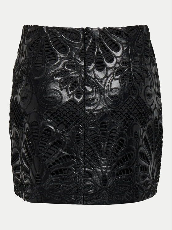 ONLY ONLY Műbőr szoknya Sima 15332330 Fekete Slim Fit