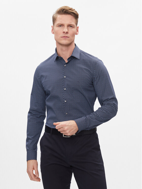 Calvin Klein Košeľa K10K112311 Tmavomodrá Slim Fit