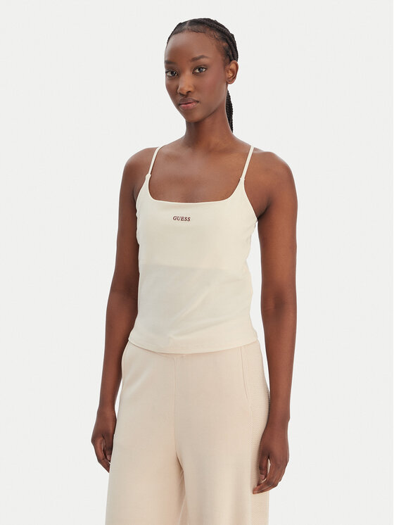 Guess Top V6GP18 K3470 Écru Regular Fit