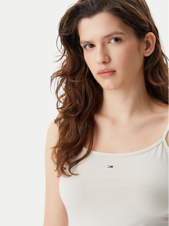 Tommy Jeans Tommy Jeans Топ Essential DW0DW20675 Бежевий Slim Fit