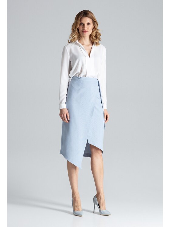 FIGL FIGL Spódnica midi M629 Niebieski jasny Straight Fit