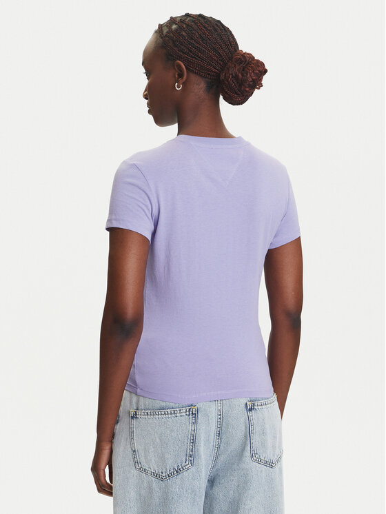 Tommy Jeans Tommy Jeans T-särk Linear DW0DW21164 Lilla Slim Fit