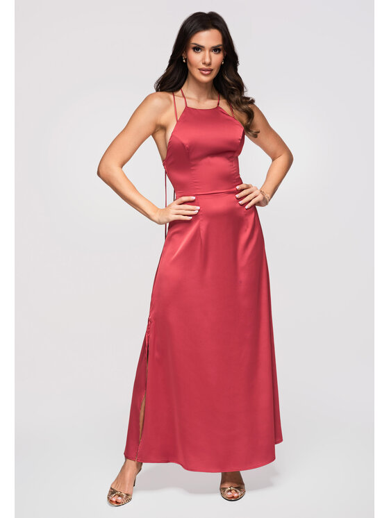 Ombre Ombre Sukienka wieczorowa LA-OM-DLR366 Różowy Slim Fit