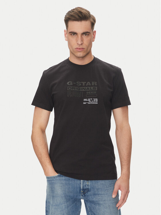G-Star Raw G-Star Raw T-Shirt Originals D26044-C336 Czarny Regular Fit