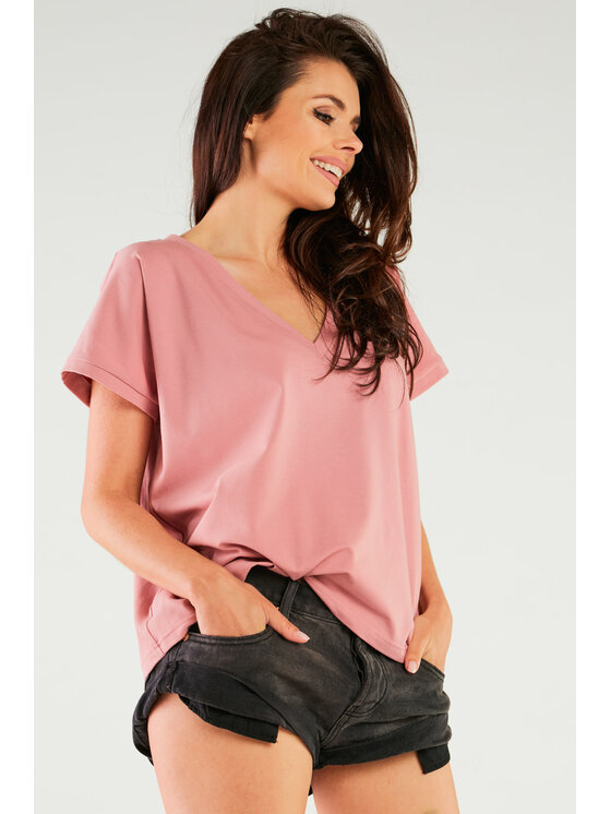 Infinite You Infinite You Bluzka M267 Różowy Basic Fit