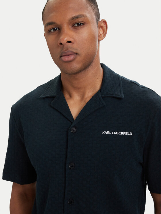 KARL LAGERFELD KARL LAGERFELD Marškiniai B2M46063 Tamsiai mėlyna Slim Fit