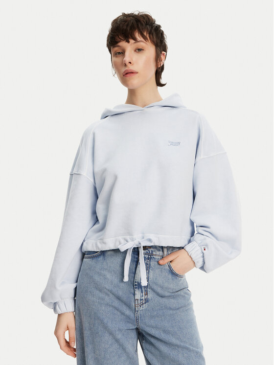 Tommy Jeans Mikina DW0DW20314 Modrá Relaxed Fit