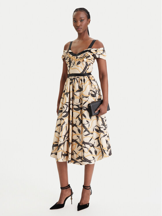 Elisabetta Franchi Elisabetta Franchi Φόρεμα κοκτέιλ AB-910-61E2-V590 Μπεζ Regular Fit