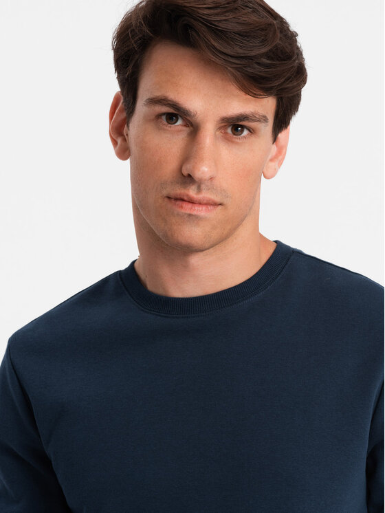 Ombre Ombre Mikina OM-SSBN-0159 Tmavomodrá Regular Fit