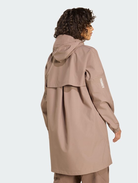 adidas adidas Parka Terrex Multi 2 Layer CLIMAPROOF Rain Brązowy Regular Fit